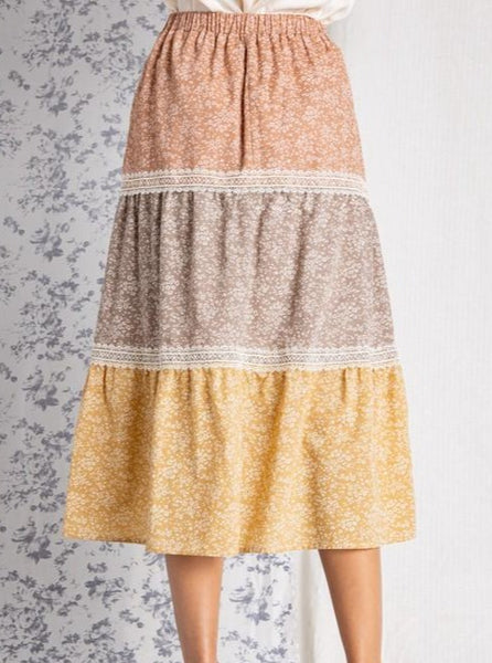 "Primrose Poetry" midi skirt