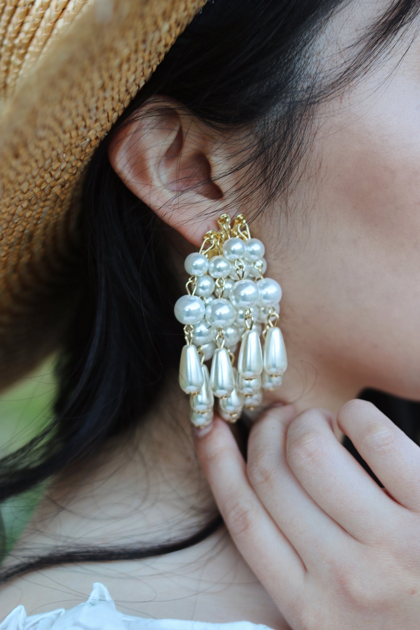 "Drops from a Waterfall" pearl earrings